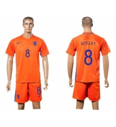 Holland #8 Afellay Home Soccer Country Jersey
