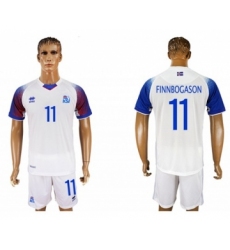 Iceland #11 Finnbogason Away Soccer Country Jersey