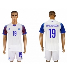Iceland #19 Magnusson Away Soccer Country Jersey