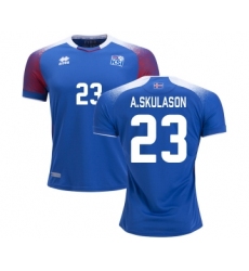 Iceland #23 A.SKULASON Home Soccer Country Jersey