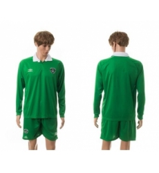 Ireland Blank Green Home Long Sleeves Soccer Country Jersey