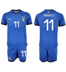 Italy #11 Immobile Home Soccer Country Jersey