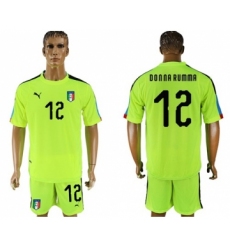 Italy #12 Donna Rumma Shiny Green Goalkeeper Soccer Country Jersey