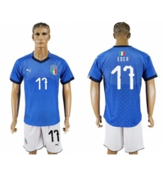 Italy #17 Eder Home Soccer Country Jersey