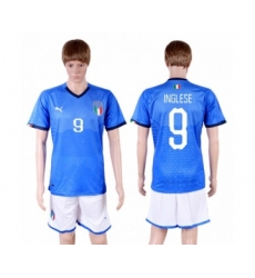 Italy #9 Inglese Home Soccer Country Jersey