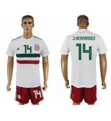 Mexico #14 J.Hernandez Away Soccer Country Jersey