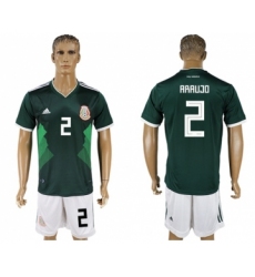 Mexico #2 Araujo Green Home Soccer Country Jersey