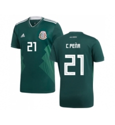 Mexico #21 C.Pena Green Home Soccer Country Jersey