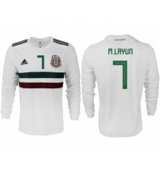 Mexico #7 M.Layun Away Long Sleeves Soccer Country Jersey