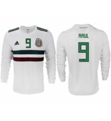 Mexico #9 Raul Away Long Sleeves Soccer Country Jersey