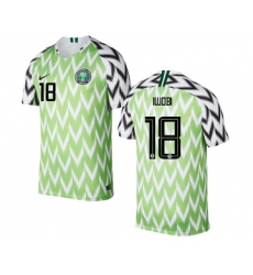 Nigeria #18 IWOBI Home Soccer Country Jersey