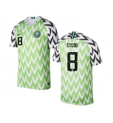 Nigeria #8 ETEBO Home Soccer Country Jersey