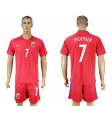 Norway #7 Pedersen Home Soccer Country Jersey