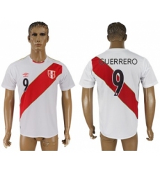 Peru #9 Guerrero Home Soccer Country Jersey