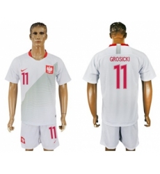 Poland #11 Grosicki Home Soccer Country Jersey