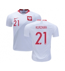 Poland #21 KURZAWA Home Soccer Country Jersey