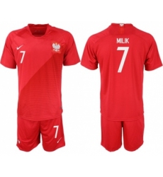 Poland #7 Milik Away Soccer Country Jersey