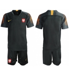 Poland Blank Black Goalkeeper Soccer Country Jersey