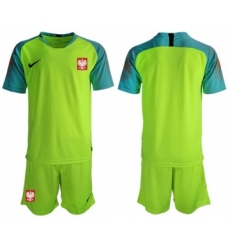 Poland Blank Shiny Green Goalkeeper Soccer Country Jersey