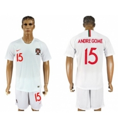 Portugal #15 Andre Gome Away Soccer Country Jersey