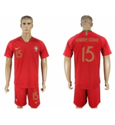 Portugal #15 Andre Gome Home Soccer Country Jersey