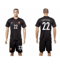 Portugal #22 Carvalho SEC Away Soccer Country Jersey