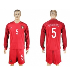Portugal #5 Guerreiro Home Long Sleeves Soccer Country Jersey
