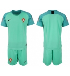 Portugal Blank Green Goalkeeper Soccer Country Jersey