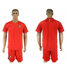 Portugal Blank Red Goalkeeper Soccer Country Jersey