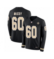 Men's New Orleans Saints #60 Erik McCoy Limited Black Therma Long Sleeve Football Jersey