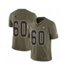 Men's New Orleans Saints #60 Erik McCoy Limited Olive 2017 Salute to Service Football Jersey