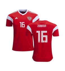 Russia #16 Zobnin Home Soccer Country Jersey