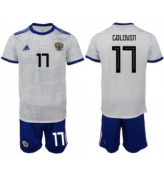 Russia #17 Golovin Away Soccer Country Jersey