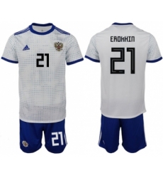 Russia #21 Erokhin Away Soccer Country Jersey