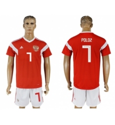 Russia #7 Poloz Home Soccer Country Jersey