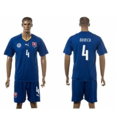 Slovakia #4 Durica Blue Away Soccer Country Jersey
