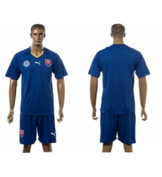 Slovakia Blank Blue Away Soccer Country Jersey