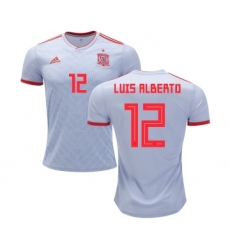 Spain #12 Luis Alberto Away Soccer Country Jersey