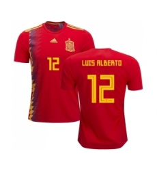 Spain #12 Luis Alberto Home Soccer Country Jersey
