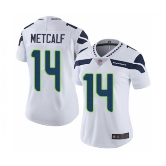 Women's Seattle Seahawks #14 D.K. Metcalf White Vapor Untouchable ...