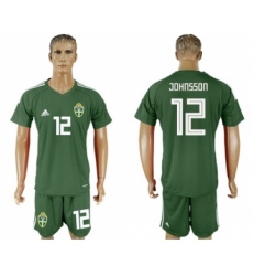 Sweden #12 Johnsson Green Goalkeeper Soccer Country Jersey