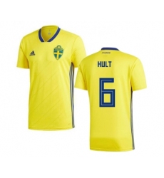 Sweden #6 Hult Home Soccer Country Jersey