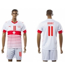 Switzerland #11 Drmic Away Soccer Country Jersey