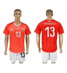 Switzerland #13 Rodriguez Red Home Soccer Country Jersey