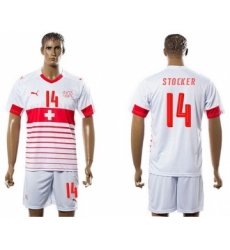 Switzerland #14 Stocker Away Soccer Country Jersey