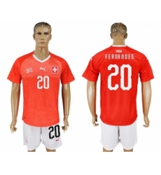 Switzerland #20 Fernandes Red Home Soccer Country Jersey