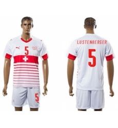 Switzerland #5 Lustenberger Away Soccer Country Jersey