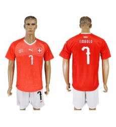 Switzerland #7 Embolo Red Home Soccer Country Jersey