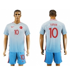 Turkey #10 Turan Away Soccer Country Jersey