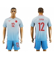 Turkey #12 Tekin Away Soccer Country Jersey